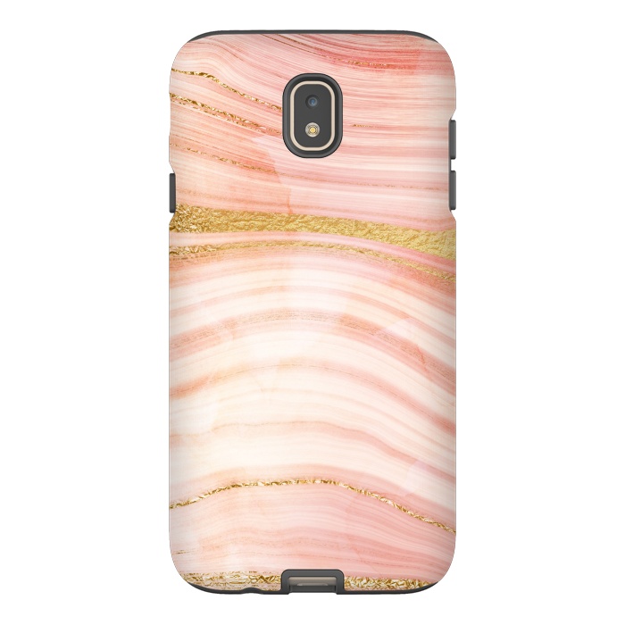 Galaxy J7 StrongFit Blush Mermaid Marble with Faux Gold Veins by  Utart