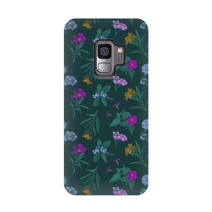 Galaxy S9 StrongFit Tropical Flowers by Tishya Oedit