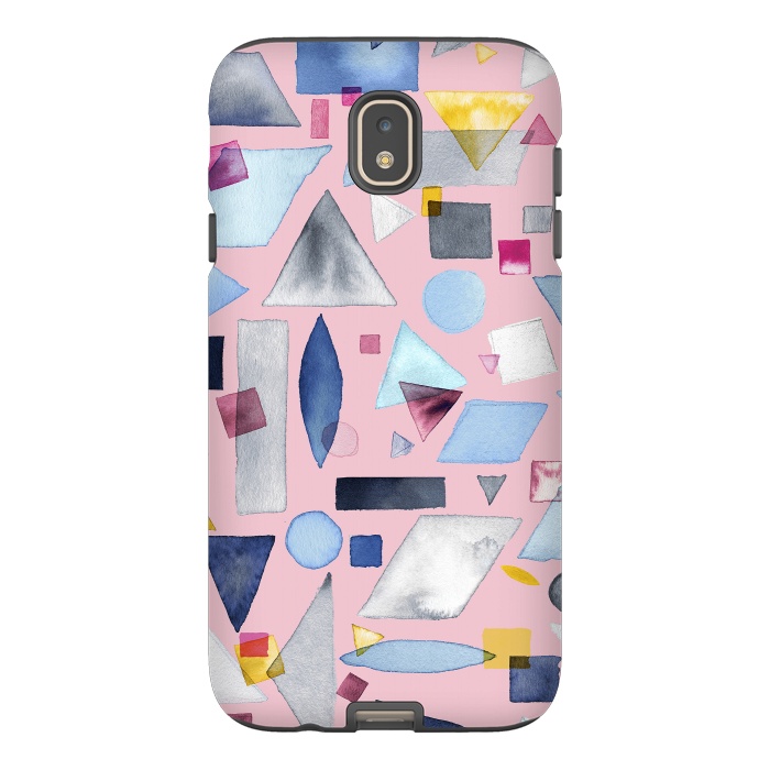 Galaxy J7 StrongFit Geometric Pieces Pink by Ninola Design