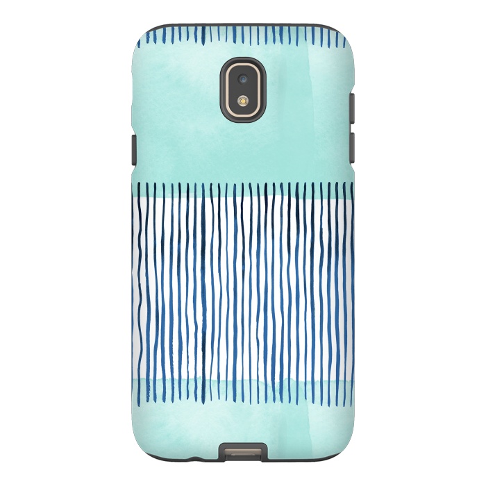 Galaxy J7 StrongFit Minimal Stripes Blue by Ninola Design