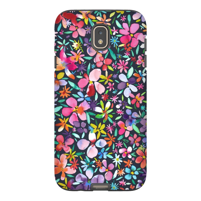 Galaxy J7 StrongFit Multicolored Petals Flowers by Ninola Design