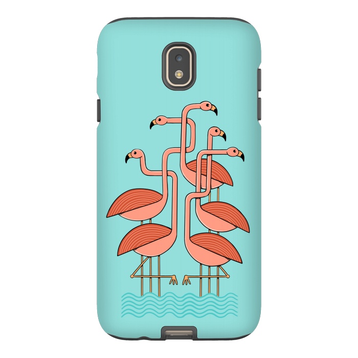 Galaxy J7 StrongFit Flamingos by Coffee Man