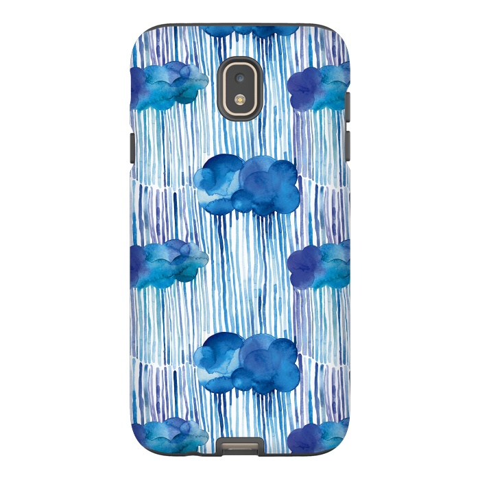 Galaxy J7 StrongFit Raining Blue Clouds by Ninola Design