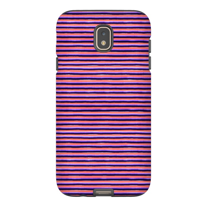 Galaxy J7 StrongFit Marker Colorful Coral Stripes by Ninola Design