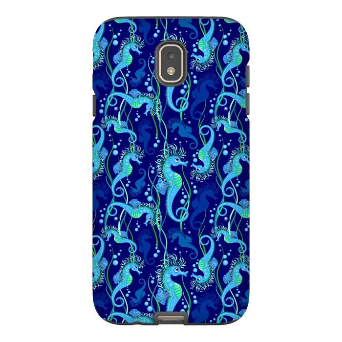 Galaxy J7 StrongFit Seahorse cute blue sea animal Pattern by BluedarkArt