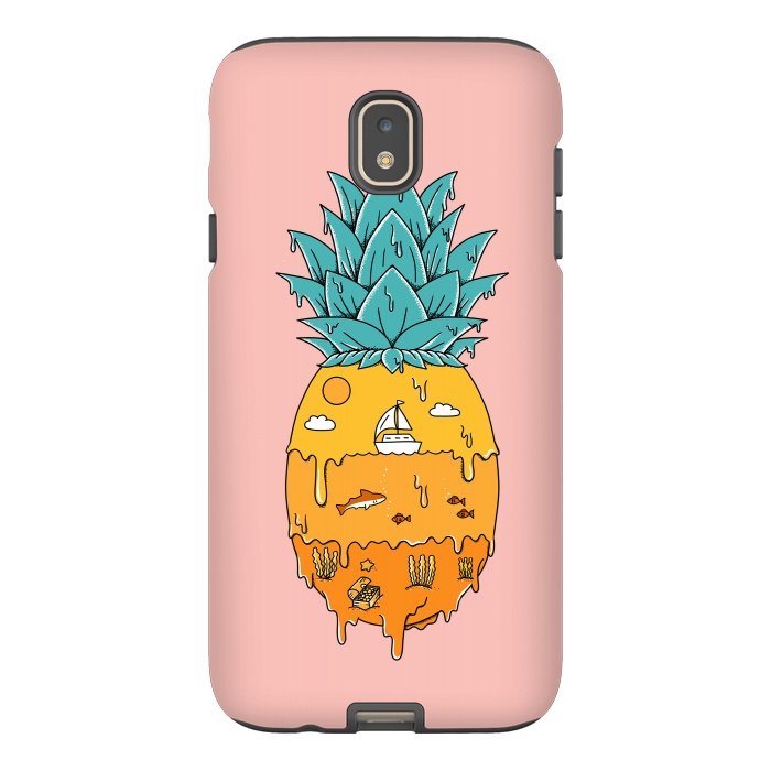 Galaxy J7 StrongFit Pineapple Landscape pink by Coffee Man