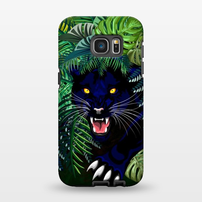 Galaxy S7 EDGE StrongFit Black Panther Spirit coming out from the Jungle by BluedarkArt
