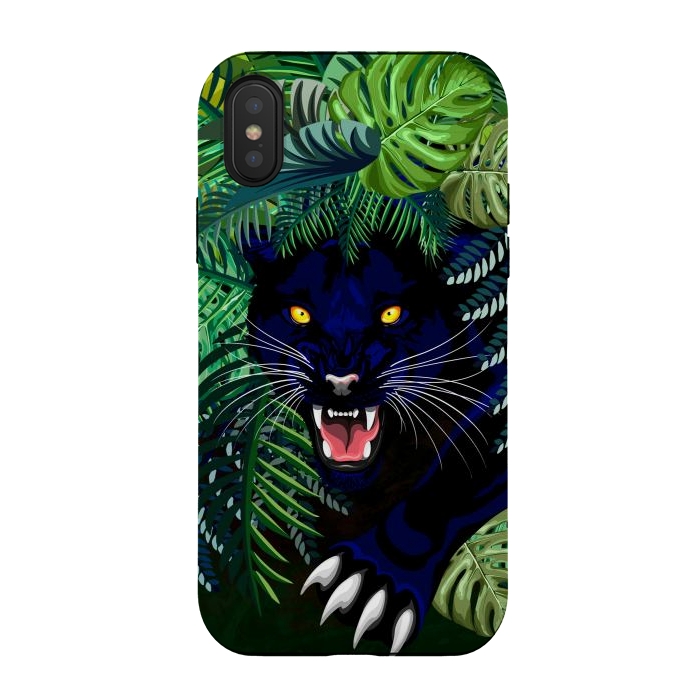 iPhone Xs / X StrongFit Black Panther Spirit coming out from the Jungle by BluedarkArt