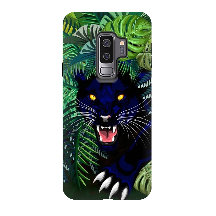 Galaxy S9 plus StrongFit Black Panther Spirit coming out from the Jungle by BluedarkArt