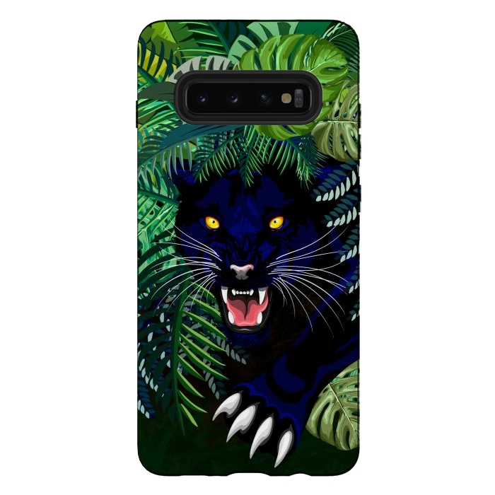 Galaxy S10 plus StrongFit Black Panther Spirit coming out from the Jungle by BluedarkArt