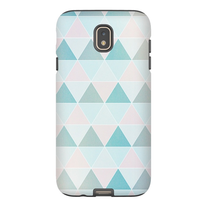 Galaxy J7 StrongFit Pink blue Triangles  by Jms
