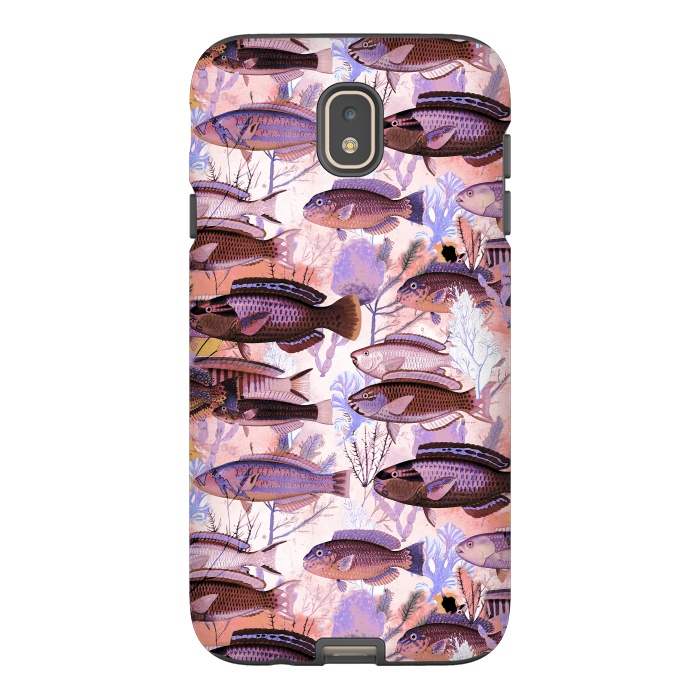 Galaxy J7 StrongFit Colorful coral reef and fish botanical pattern by Oana 