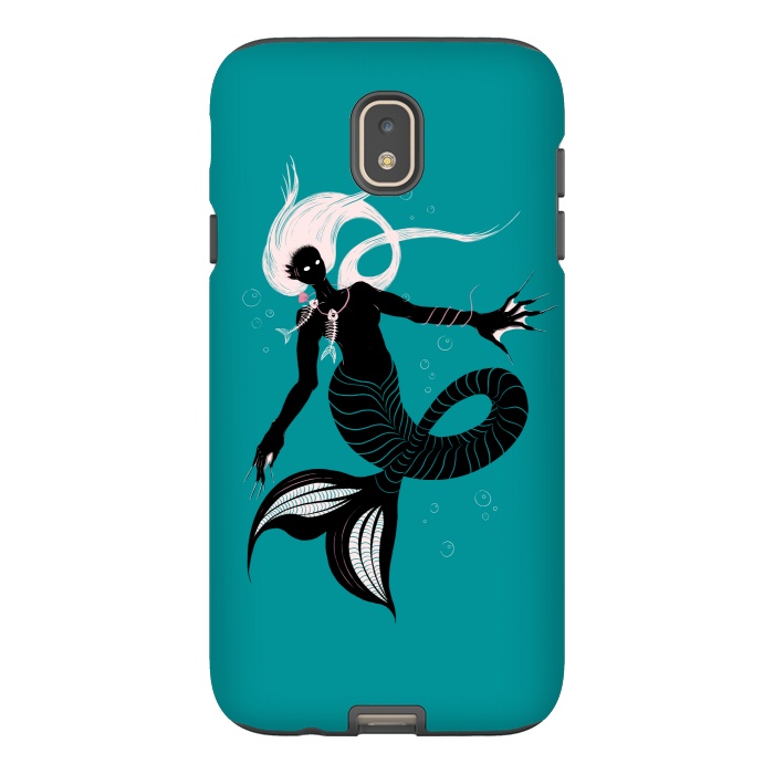 Galaxy J7 StrongFit Creepy Mermaid With Fish Skeleton Necklace Dark Art by Boriana Giormova