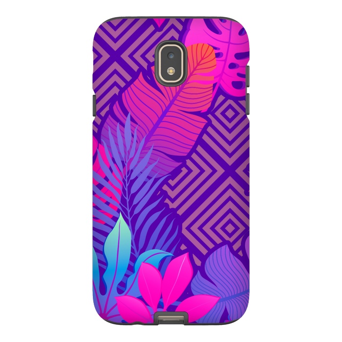Galaxy J7 StrongFit Tropical Lines And Leaves Patterns by ArtsCase