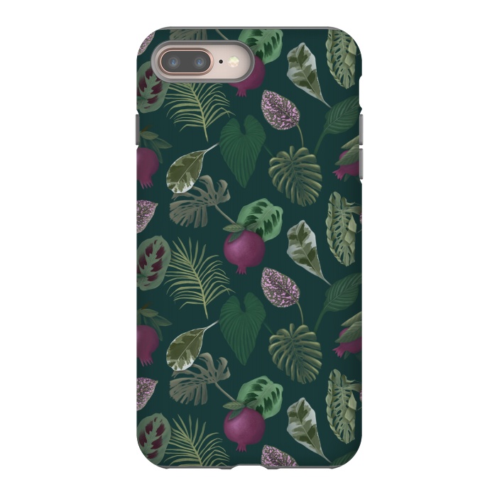 iPhone 7 plus StrongFit Pomegranates & Palm Leaves by Tishya Oedit