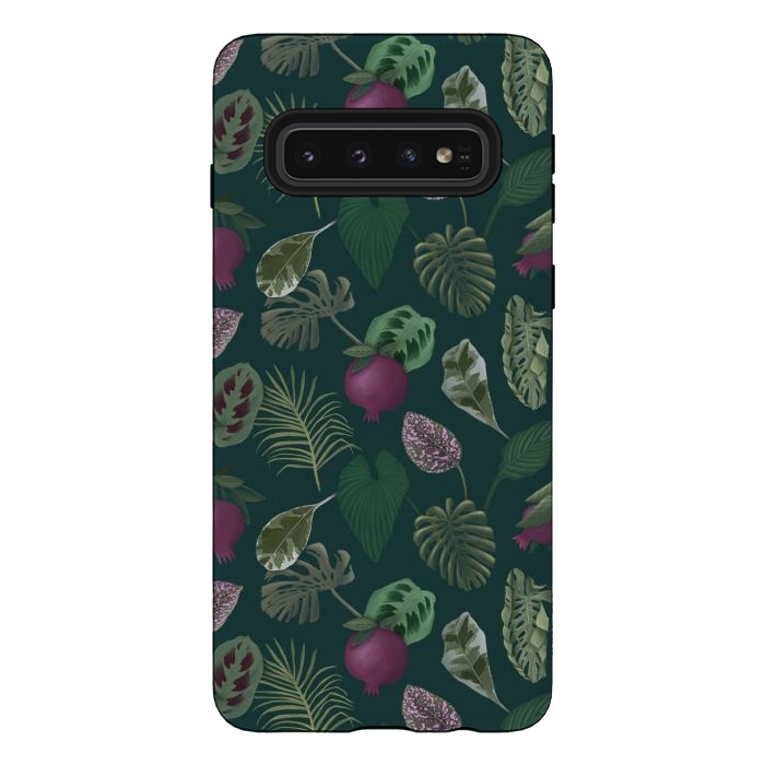 Galaxy S10 StrongFit Pomegranates & Palm Leaves by Tishya Oedit