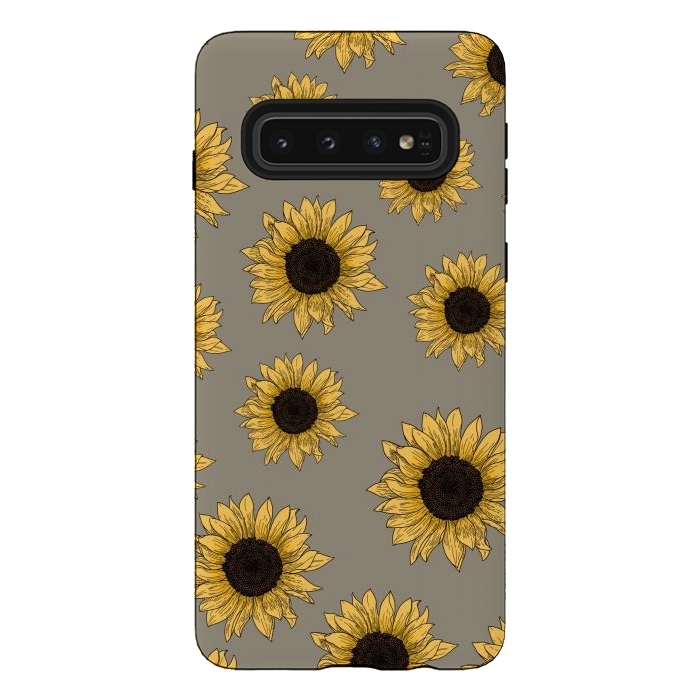 Galaxy S10 StrongFit Sunflowers by Jms