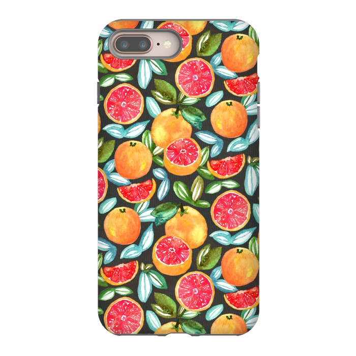 iPhone 7 plus StrongFit Grapefruits on Navy  by Tigatiga