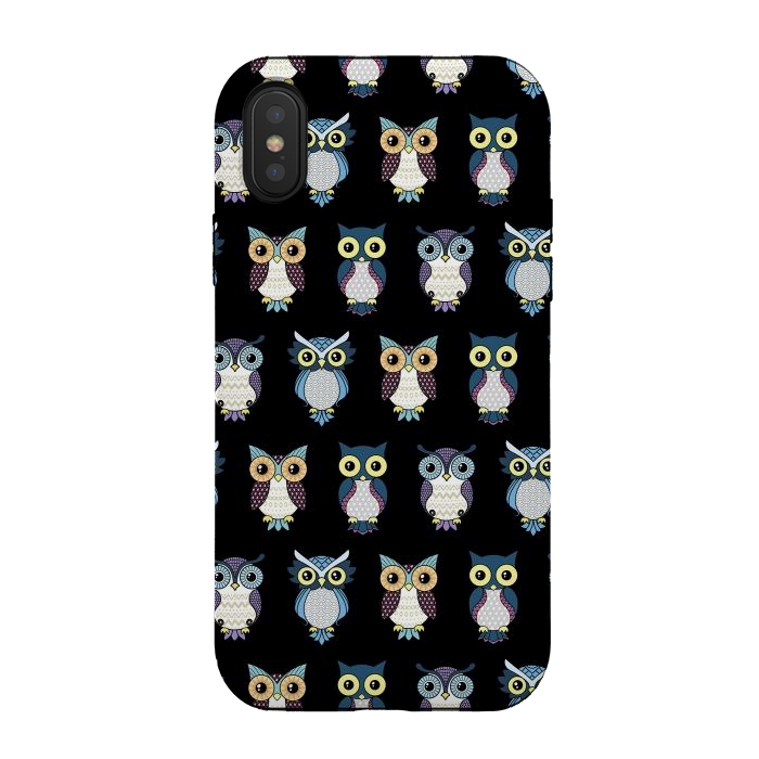 iPhone Xs / X StrongFit Owls pattern by Laura Nagel