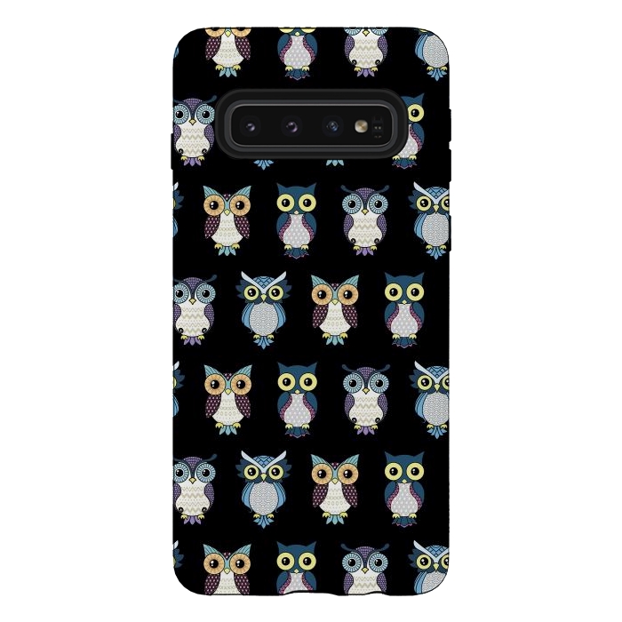Galaxy S10 StrongFit Owls pattern by Laura Nagel