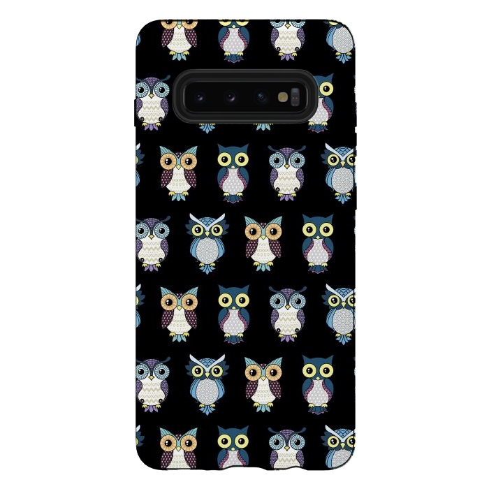 Galaxy S10 plus StrongFit Owls pattern by Laura Nagel