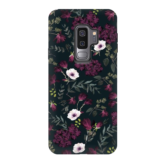 Galaxy S9 plus StrongFit Romantic Pattern Dark by Anis Illustration