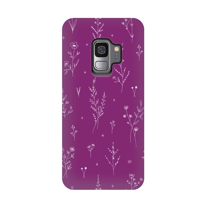 Galaxy S9 StrongFit Magic Wine Wildflowers by Anis Illustration