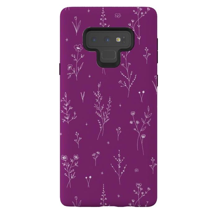 Galaxy Note 9 StrongFit Magic Wine Wildflowers by Anis Illustration