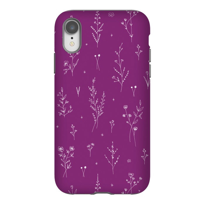 iPhone Xr StrongFit Magic Wine Wildflowers by Anis Illustration