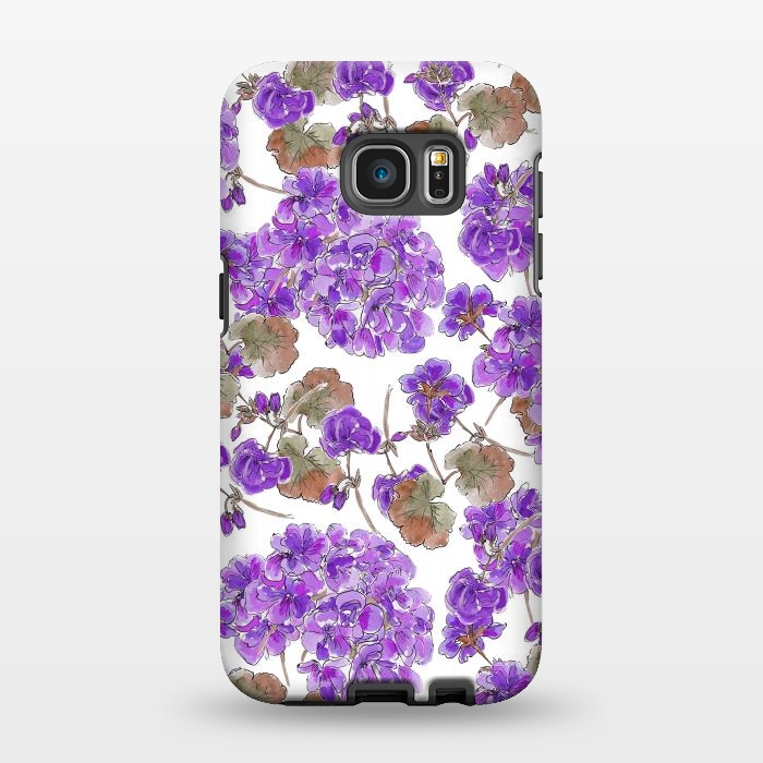 Galaxy S7 EDGE StrongFit Purple Geranium by Anis Illustration