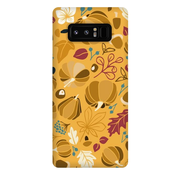 Galaxy Note 8 StrongFit Fall Fruits in Mustard and Red by Paula Ohreen