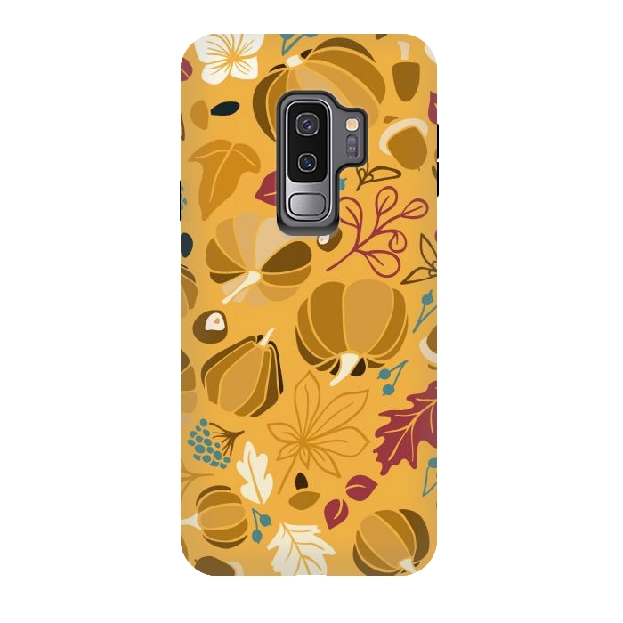 Galaxy S9 plus StrongFit Fall Fruits in Mustard and Red by Paula Ohreen