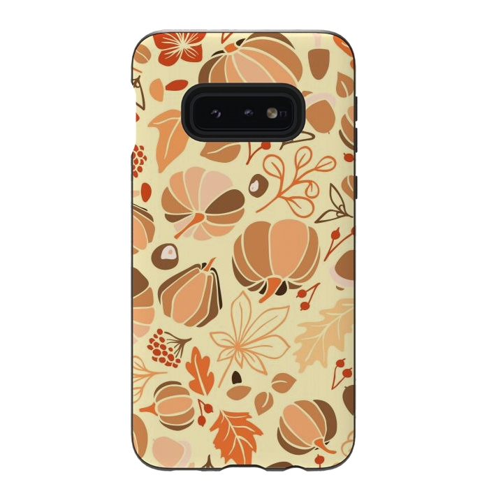 Galaxy S10e StrongFit Fall Fruits in Orange and Yellow by Paula Ohreen