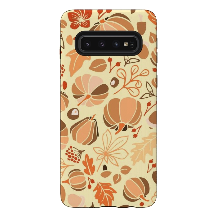 Galaxy S10 StrongFit Fall Fruits in Orange and Yellow by Paula Ohreen