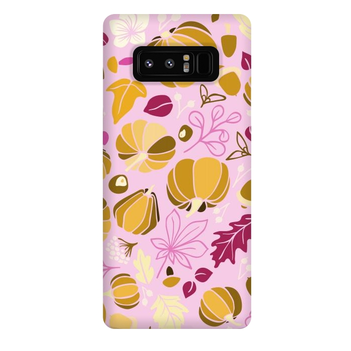Galaxy Note 8 StrongFit Fall Fruits in Pink and Orange by Paula Ohreen