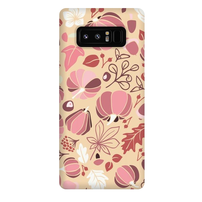 Galaxy Note 8 StrongFit Fall Fruits in Cream and Pink by Paula Ohreen