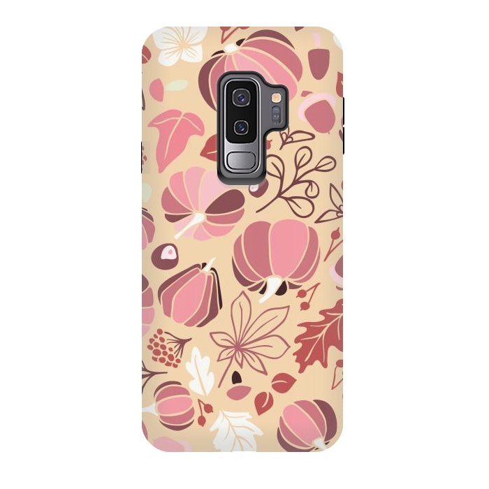 Galaxy S9 plus StrongFit Fall Fruits in Cream and Pink by Paula Ohreen