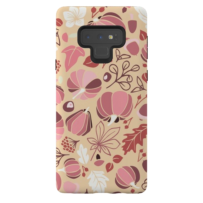 Galaxy Note 9 StrongFit Fall Fruits in Cream and Pink by Paula Ohreen