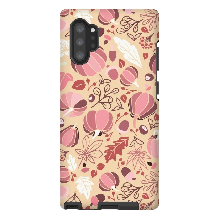 Galaxy Note 10 plus StrongFit Fall Fruits in Cream and Pink by Paula Ohreen
