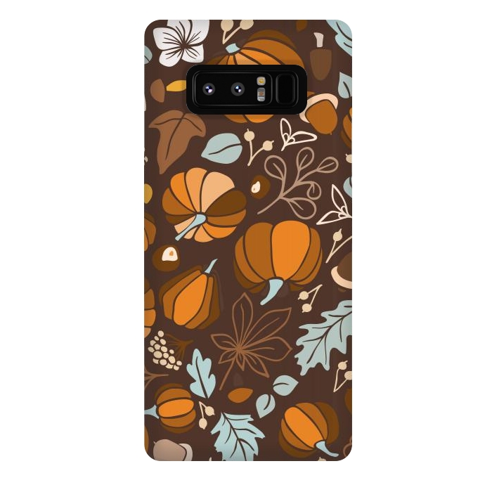 Galaxy Note 8 StrongFit Fall Fruits in Brown and Mustard by Paula Ohreen