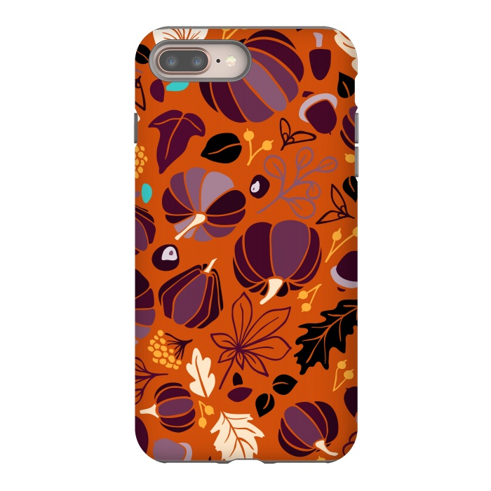 iPhone 7 plus StrongFit Fall Fruits in Orange and Purple by Paula Ohreen