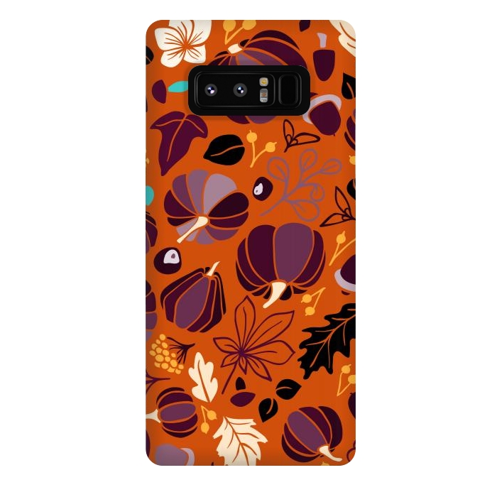 Galaxy Note 8 StrongFit Fall Fruits in Orange and Purple by Paula Ohreen