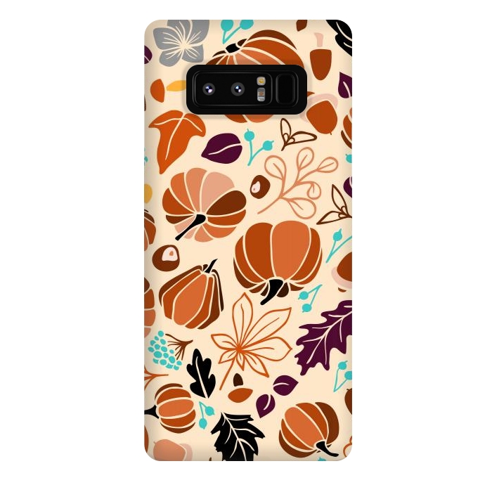 Galaxy Note 8 StrongFit Fall Fruits in Cream and Orange by Paula Ohreen