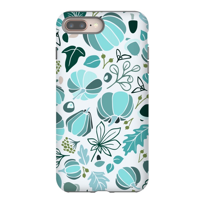 iPhone 7 plus StrongFit Fall Fruits in Blue and Green by Paula Ohreen
