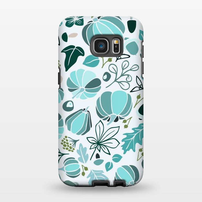 Galaxy S7 EDGE StrongFit Fall Fruits in Blue and Green by Paula Ohreen