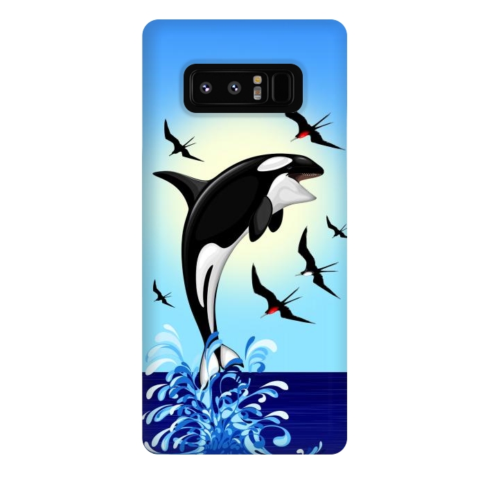 Galaxy Note 8 StrongFit Orca Killer Whale jumping out of Ocean by BluedarkArt