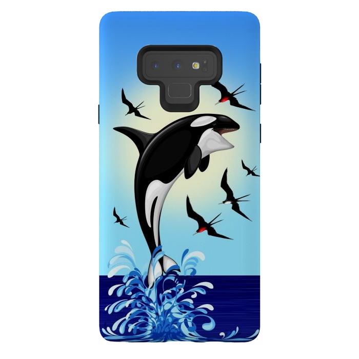 Galaxy Note 9 StrongFit Orca Killer Whale jumping out of Ocean by BluedarkArt