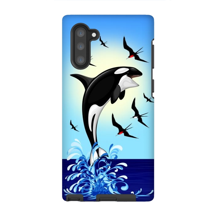 Galaxy Note 10 StrongFit Orca Killer Whale jumping out of Ocean by BluedarkArt