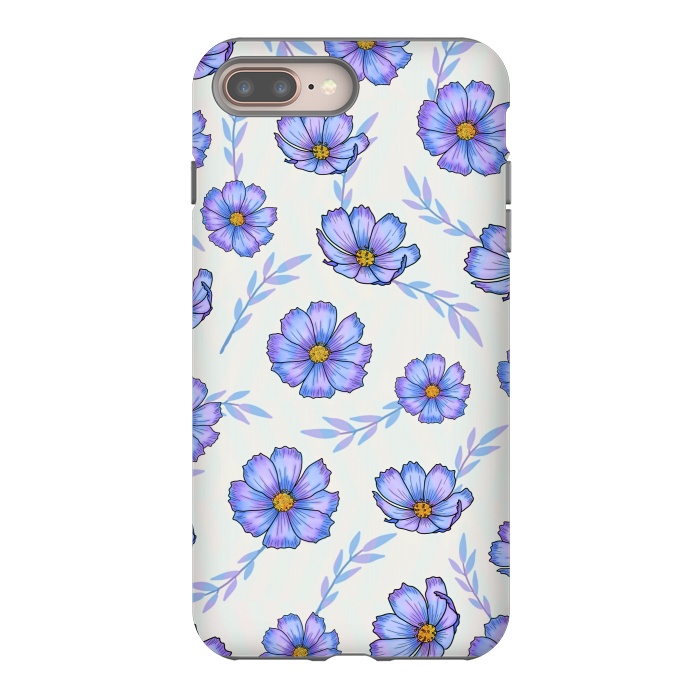 iPhone 7 plus StrongFit Purple blue flowers by Jms