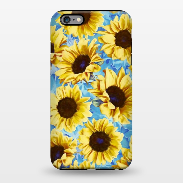 iPhone 6/6s plus StrongFit Dreamy Sunflowers on Blue by Micklyn Le Feuvre
